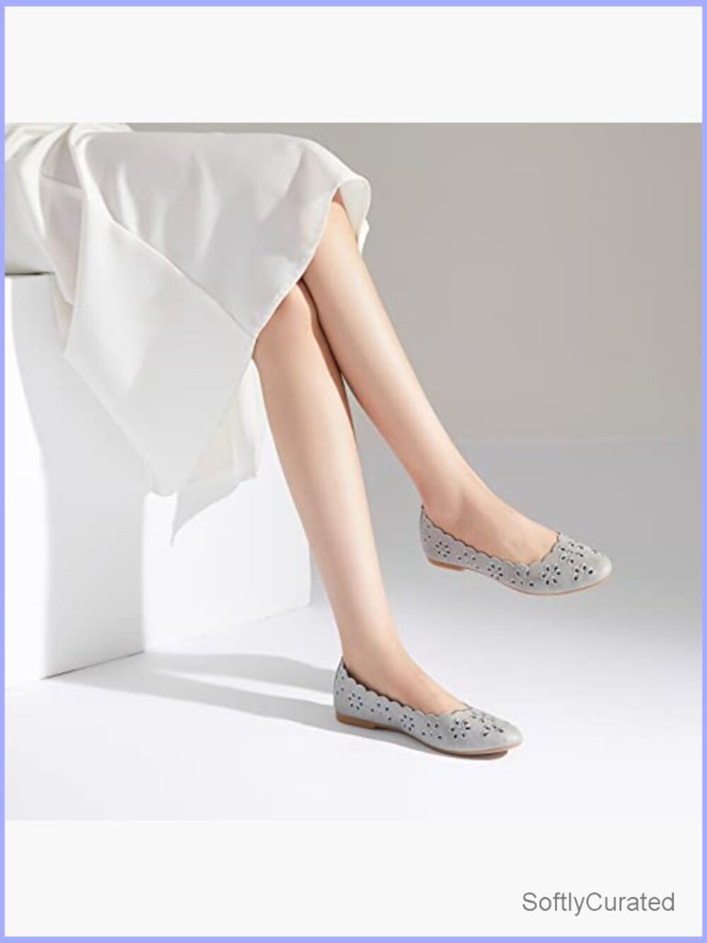 Women's Ballet Flats PU Leather Round Toe Slip On Comfortable Memory Foam - Picture 3 of 7